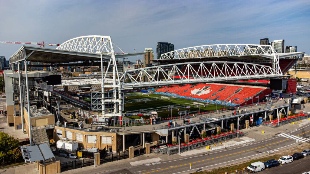 Vista aérea do estádio BMO Field.