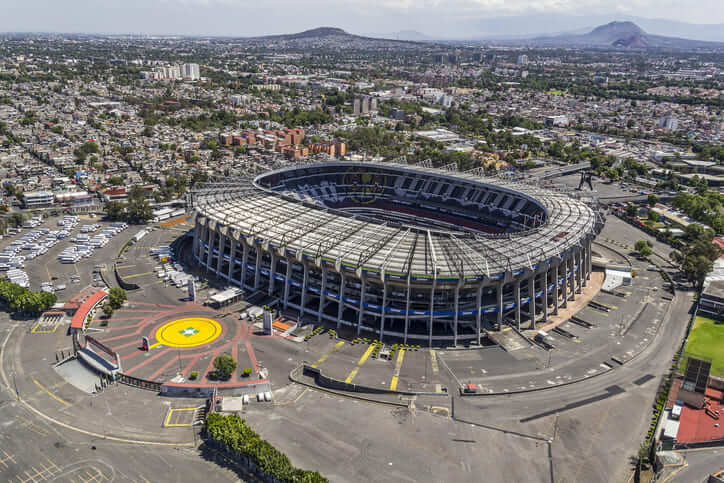 Vista aérea do estádio asteca na cidade do México